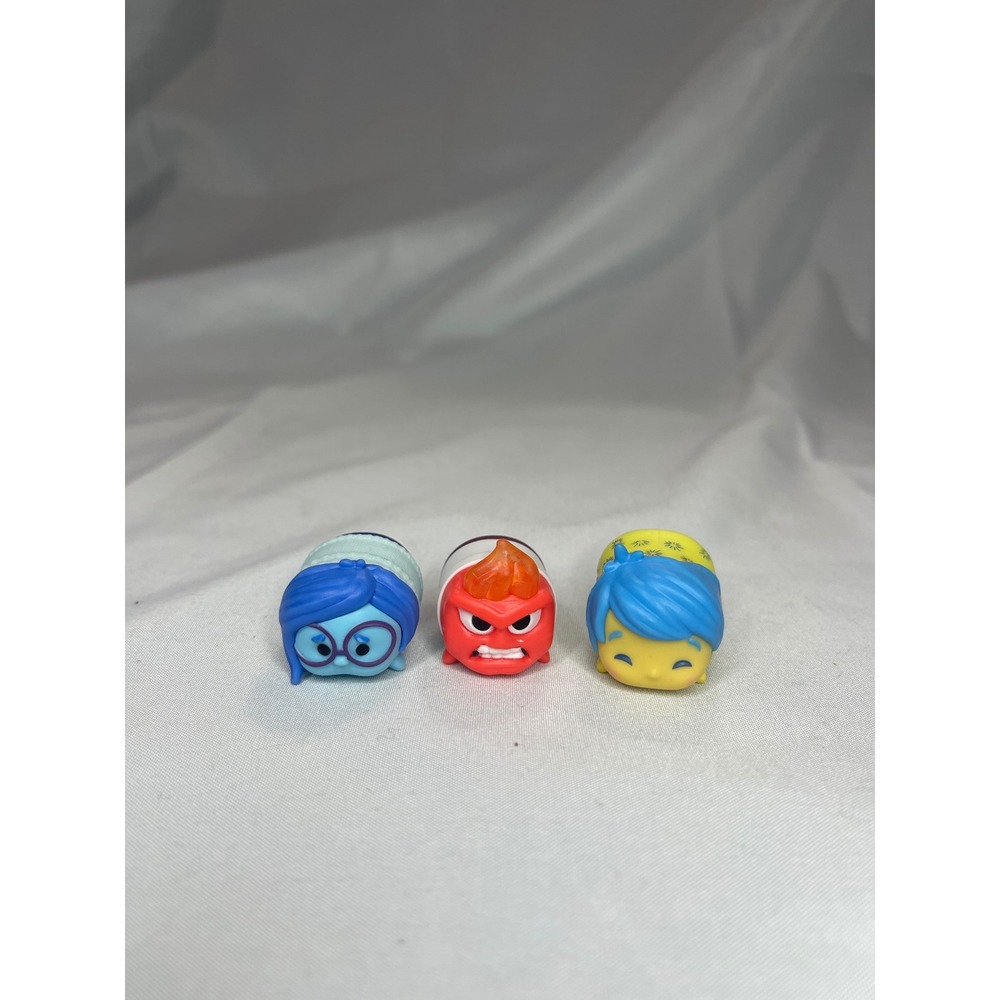Disney Tsum Tsum Inside Out Vinyl Figures Lot Sadness Anger Joy Pixar Mini Toys